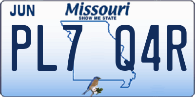 MO license plate PL7Q4R