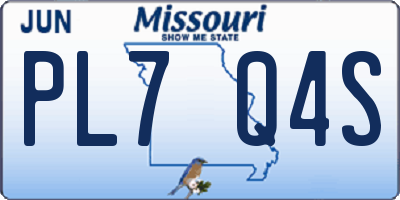 MO license plate PL7Q4S