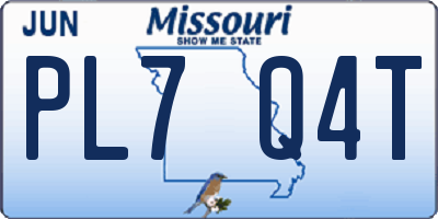 MO license plate PL7Q4T