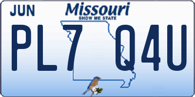 MO license plate PL7Q4U