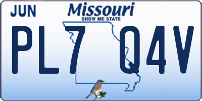 MO license plate PL7Q4V