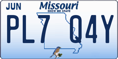 MO license plate PL7Q4Y