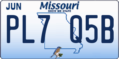 MO license plate PL7Q5B