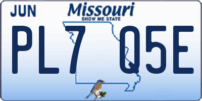 MO license plate PL7Q5E