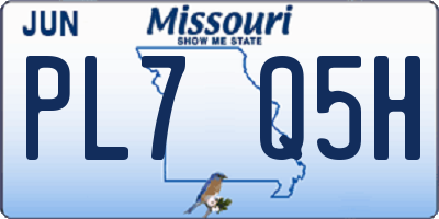 MO license plate PL7Q5H
