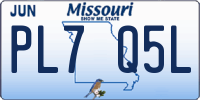 MO license plate PL7Q5L