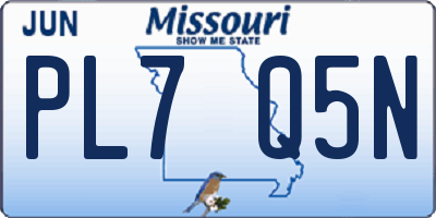 MO license plate PL7Q5N