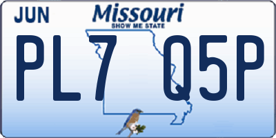 MO license plate PL7Q5P
