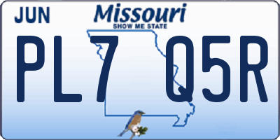 MO license plate PL7Q5R