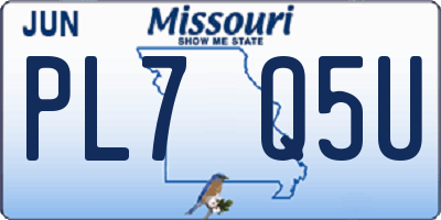 MO license plate PL7Q5U