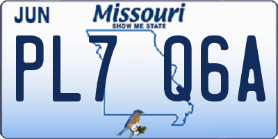 MO license plate PL7Q6A