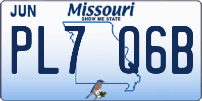 MO license plate PL7Q6B
