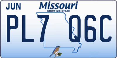 MO license plate PL7Q6C