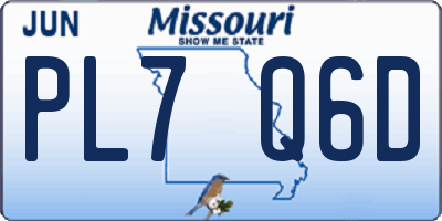 MO license plate PL7Q6D