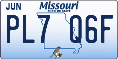 MO license plate PL7Q6F