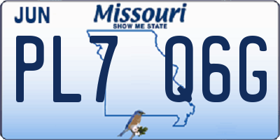 MO license plate PL7Q6G