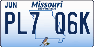 MO license plate PL7Q6K