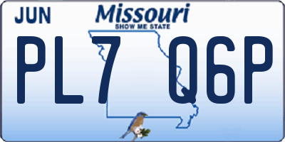 MO license plate PL7Q6P