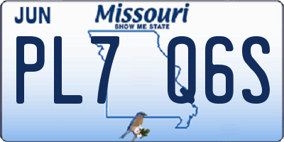 MO license plate PL7Q6S