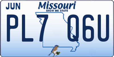 MO license plate PL7Q6U
