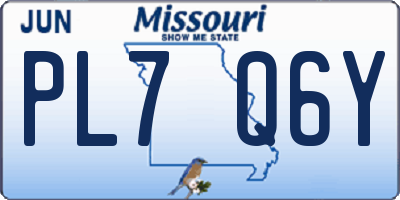 MO license plate PL7Q6Y
