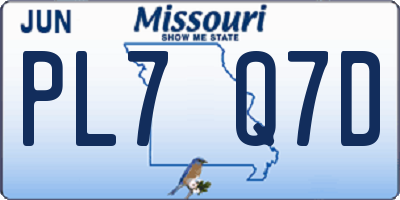 MO license plate PL7Q7D