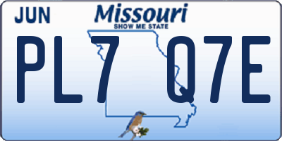 MO license plate PL7Q7E