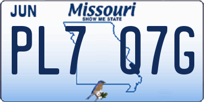 MO license plate PL7Q7G