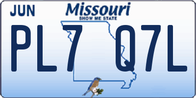 MO license plate PL7Q7L