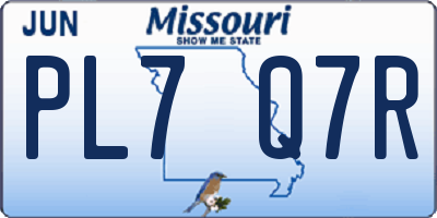 MO license plate PL7Q7R