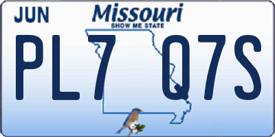 MO license plate PL7Q7S