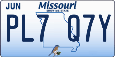 MO license plate PL7Q7Y