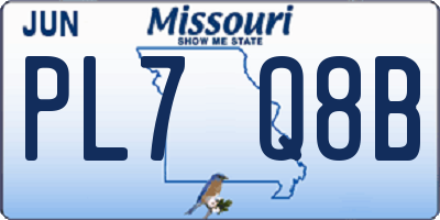 MO license plate PL7Q8B