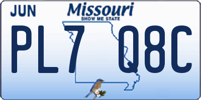 MO license plate PL7Q8C