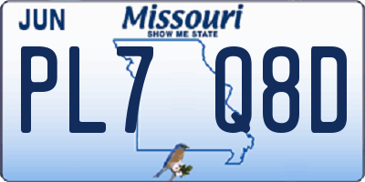 MO license plate PL7Q8D