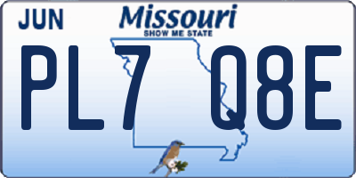 MO license plate PL7Q8E