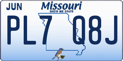 MO license plate PL7Q8J