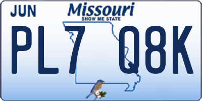 MO license plate PL7Q8K