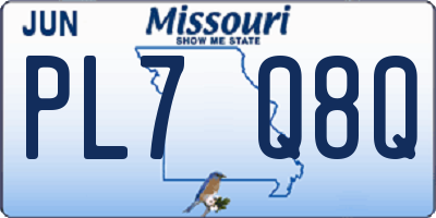 MO license plate PL7Q8Q