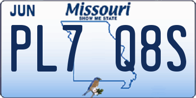 MO license plate PL7Q8S
