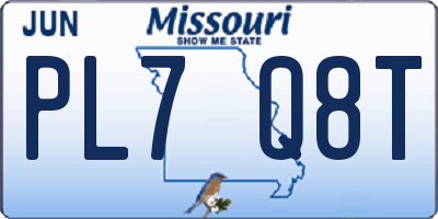 MO license plate PL7Q8T