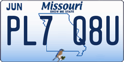 MO license plate PL7Q8U