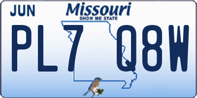MO license plate PL7Q8W