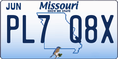 MO license plate PL7Q8X
