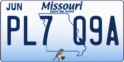 MO license plate PL7Q9A