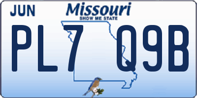 MO license plate PL7Q9B