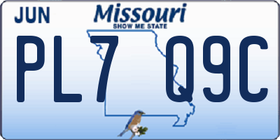 MO license plate PL7Q9C