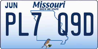 MO license plate PL7Q9D