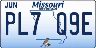 MO license plate PL7Q9E