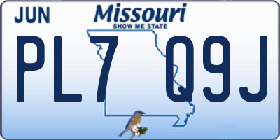 MO license plate PL7Q9J